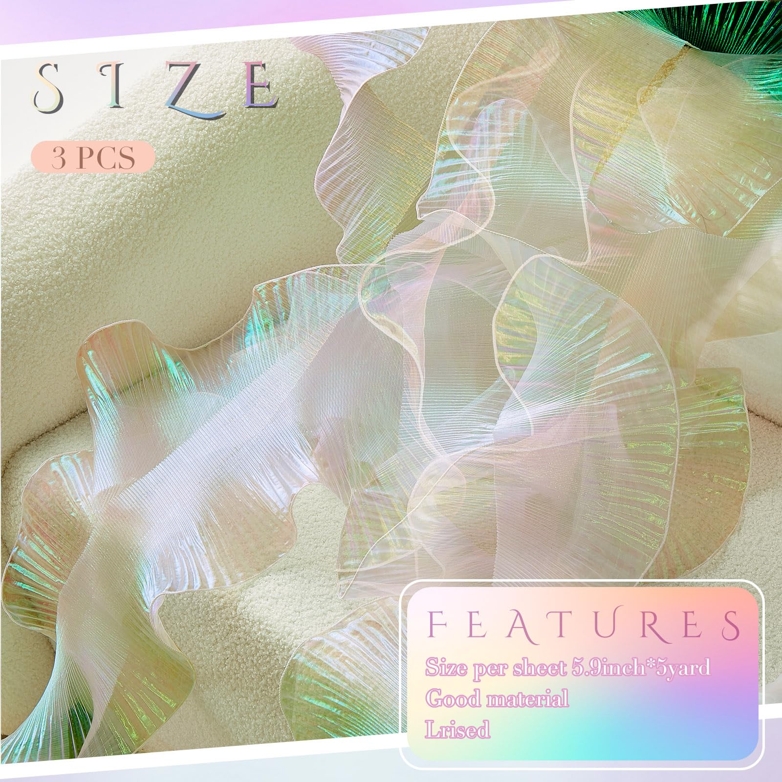 Amazon.com: Newwiee 15 Yard Ruffle Pleated Chiffon Trim Jellyfish